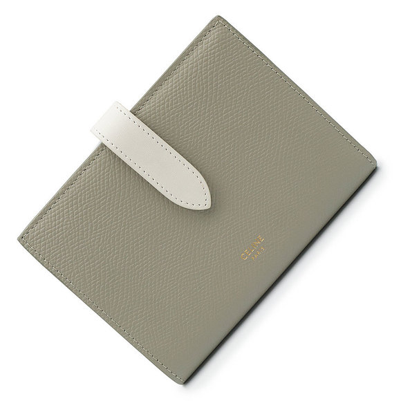 Celine White Fold Wallet Leather Green Clay Calfskin - Picture 1 of 9